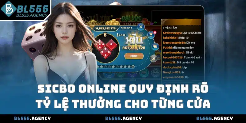 Sicbo online quy định rõ tỷ lệ thưởng cho từng cửa